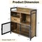 Industrial Sideboard Cabinet with Open Shelves Drawer and Countertop Rustic Brown